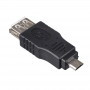 Akyga AK-AD-08 OTG-adapter USB-A pesa – micro-USB pistik, must
