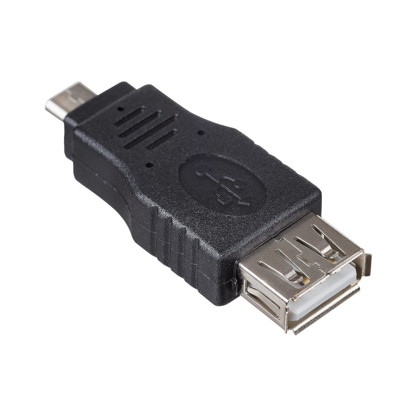 Akyga AK-AD-08 OTG-adapter USB-A pesa – micro-USB pistik, must