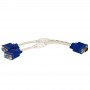 Akyga AK-AD-20 VGA (M) – 2x VGA (F) jaoturkaabel, 15 cm, valge