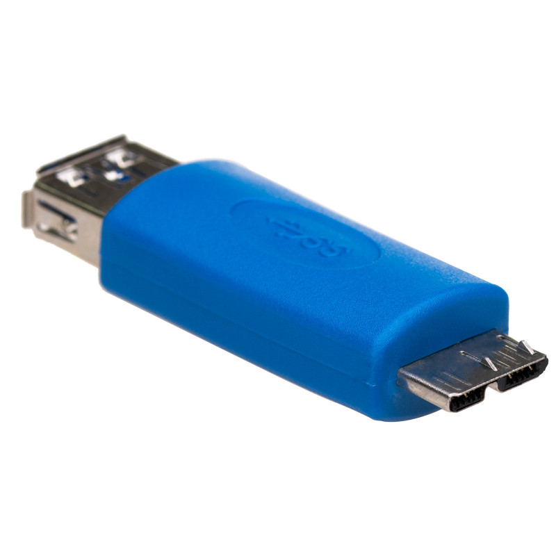 Akyga AK-AD-25 USB-A 3.0 (F) – Micro USB-B 3.0 (M) OTG adapter, sinine