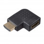 Akyga AK-AD-45 HDMI (pistik) – HDMI (pesa) adapter, 90° nurga all vasakule, must
