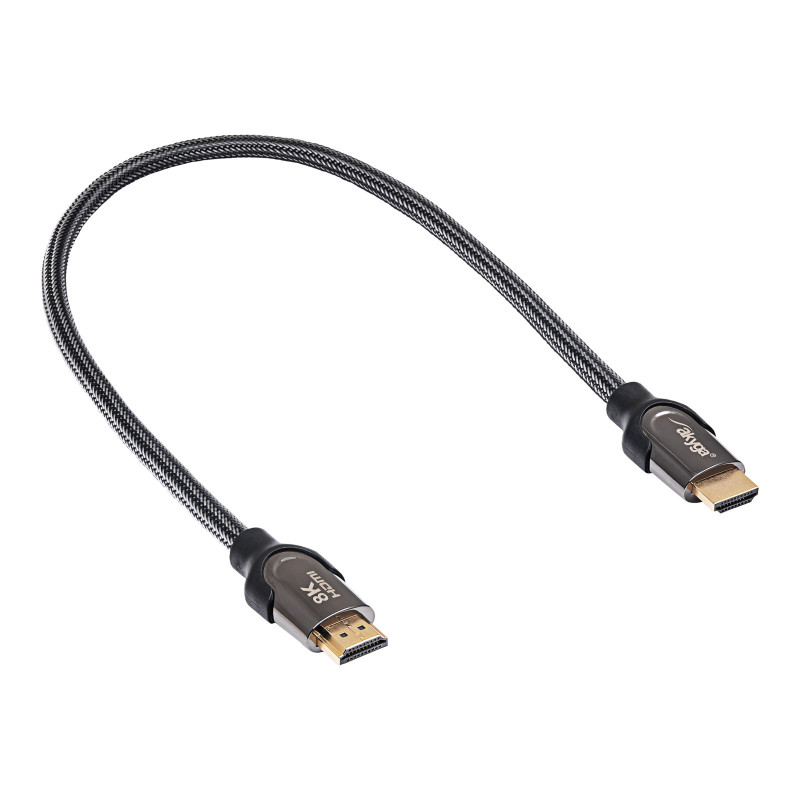 Akyga AK-HD-05S HDMI 2.1 varjestatud kaabel, 48 Gbps, 8K@60Hz, 4K@120Hz, 0,5 m, must