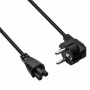 Akyga AK-NB-01A sülearvuti toitekaabel CEE 7/7 - IEC C5 (kolmikleht), 3x 0,5 mm², 1,5 m, must
