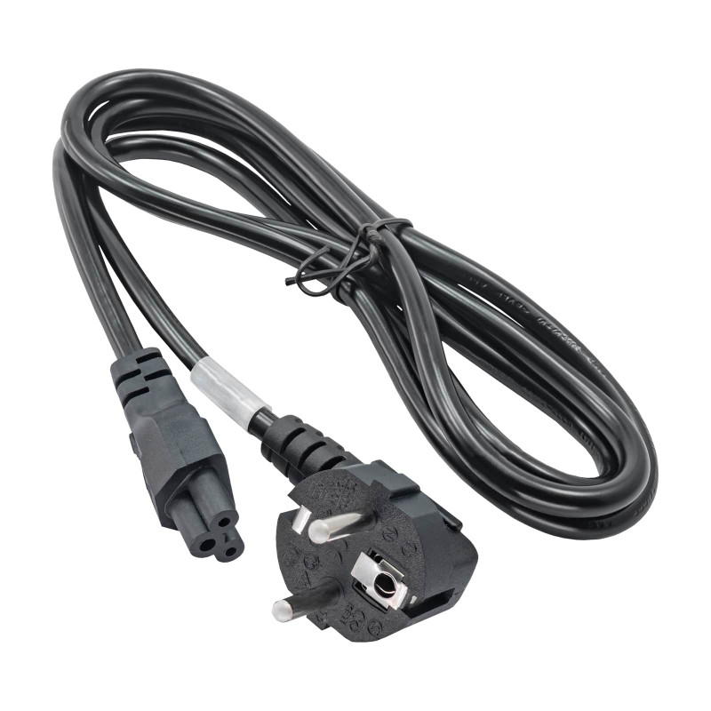 Akyga AK-NB-01A sülearvuti toitekaabel CEE 7/7 - IEC C5 (kolmikleht), 3x 0,5 mm², 1,5 m, must