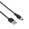 Akyga AK-DC-01 toitekaabel USB-A pistik – DC 5,5 x 2,1 mm pistik, 0,8 m, must
