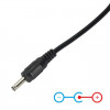 Akyga AK-DC-03 toitekaabel USB-A pistik – DC 3,5 x 1,35 mm pistik, 0,8 m, must