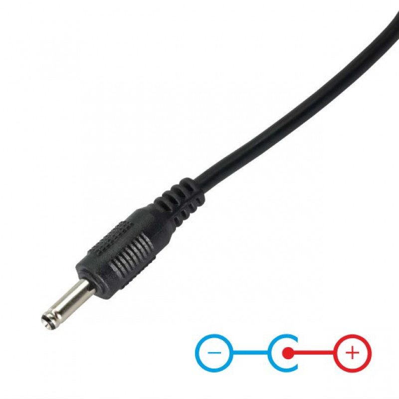 Akyga AK-DC-03 toitekaabel USB-A pistik – DC 3,5 x 1,35 mm pistik, 0,8 m, must