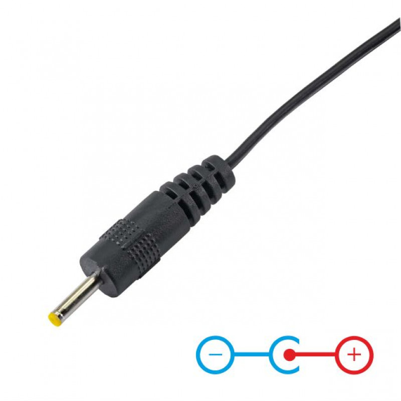 Akyga AK-DC-02 toitekaabel USB-A pistik – DC 2,5 x 0,7 mm pistik, 0,8 m, must