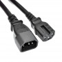 Akyga AK-UP-05 serveri toite pikenduskaabel IEC C14 – IEC C15, vask 3x1 mm², 1 m, must