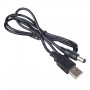 Akyga AK-DC-04 toitekaabel USB-A pistik – DC 5,5 x 2,5 mm pistik, 0,8 m, must
