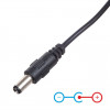 Akyga AK-DC-04 toitekaabel USB-A pistik – DC 5,5 x 2,5 mm pistik, 0,8 m, must