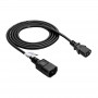 Akyga AK-PC-03C toite pikenduskaabel IEC C14 – IEC C13, vask 3x0,75 mm², 1,8 m, must