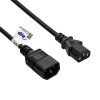 Akyga AK-PC-03C toite pikenduskaabel IEC C14 – IEC C13, vask 3x0,75 mm², 1,8 m, must