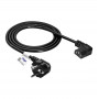 Akyga AK-PC-02C toitekaabel CEE 7/7 – IEC C13 90° nurgaga, vask 3x0,75 mm², 1,5 m, must