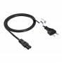 Akyga AK-RD-01C toitejuhe Europlug (CEE 7/16) IEC C7-le, 2x 0,5 mm² vask, 1,5 m, must