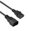 Akyga AK-PC-14A IEC C14 - IEC C13 toitekaabli pikendus, 3x 0,5 mm², 0,5 m, must