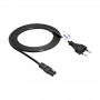 Akyga AK-RD-02C toitekaabel Europlug (CEE 7/16) IEC C7, 2x 0,5 mm² vask, 3 m, must