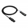 Akyga AK-RD-08A IEC C8 - IEC C7 toitepikenduskaabel, 2x 0,5 mm², 1,5 m, must