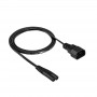 Akyga AK-PC-15A IEC C14 - IEC C7 toitekaabel, 2x 0,5 mm², 1,5 m, must