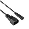 Akyga AK-PC-15A IEC C14 - IEC C7 toitekaabel, 2x 0,5 mm², 1,5 m, must