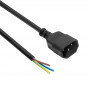 Akyga AK-OT-09C IEC C14 toitekaabel avatud otsaga, 3x 1 mm² vask, 1,8 m, must