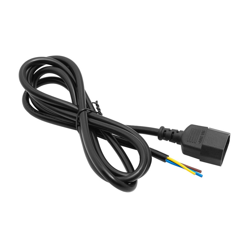 Akyga AK-OT-09C IEC C14 toitekaabel avatud otsaga, 3x 1 mm² vask, 1,8 m, must