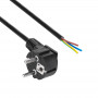Akyga AK-OT-01S CEE 7/7 toitekaabel avatud otsaga, 3x 1,5 mm² vask, 1,5 m, must