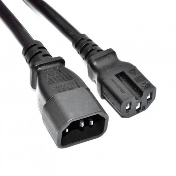 Akyga AK-UP-07 serveri toite pikenduskaabel IEC C14 – IEC C15, vask 3x1 mm², 3 m, must