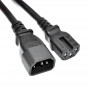 Akyga AK-UP-07 serveri toite pikenduskaabel IEC C14 – IEC C15, vask 3x1 mm², 3 m, must