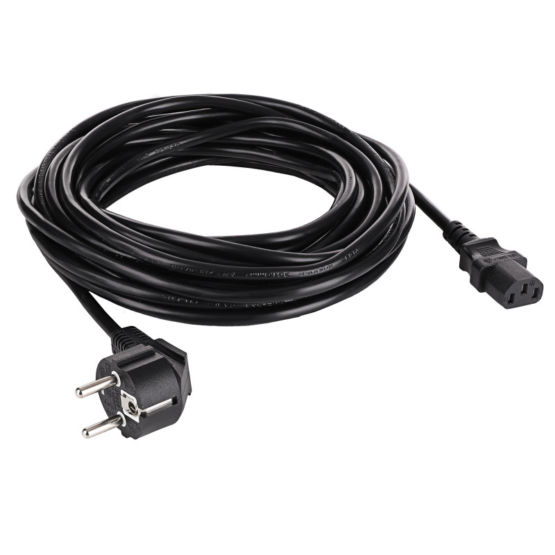 Akyga AK-PC-06S toitekaabel CEE 7/7 (Schuko) – IEC C13, vask 3 x 1,5 mm², 3 m, must