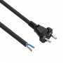 Akyga AK-OT-05S CEE 7/17 kummist toitekaabel avatud otsaga, H05RR-F 2x 1,5 mm², 3 m, must