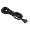 Akyga AK-OT-05S CEE 7/17 kummist toitekaabel avatud otsaga, H05RR-F 2x 1,5 mm², 3 m, must