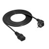 Akyga AK-UP-01S serveri toitekaabel CEE 7/7 (Schuko) – IEC C19, vask 3 x 1,5 mm², 16 A, 1,8 m, must