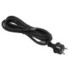 Akyga AK-OT-03S CEE 7/7 kummist toitekaabel lahtise otsaga, H05RR-F 3x 1,5 mm², 3 m, must