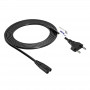 Akyga AK-RD-02A toitekaabel CEE 7/16 (Europlug) – IEC C7 (kaheksa), CCA 2 x 0,5 mm², 3 m, must