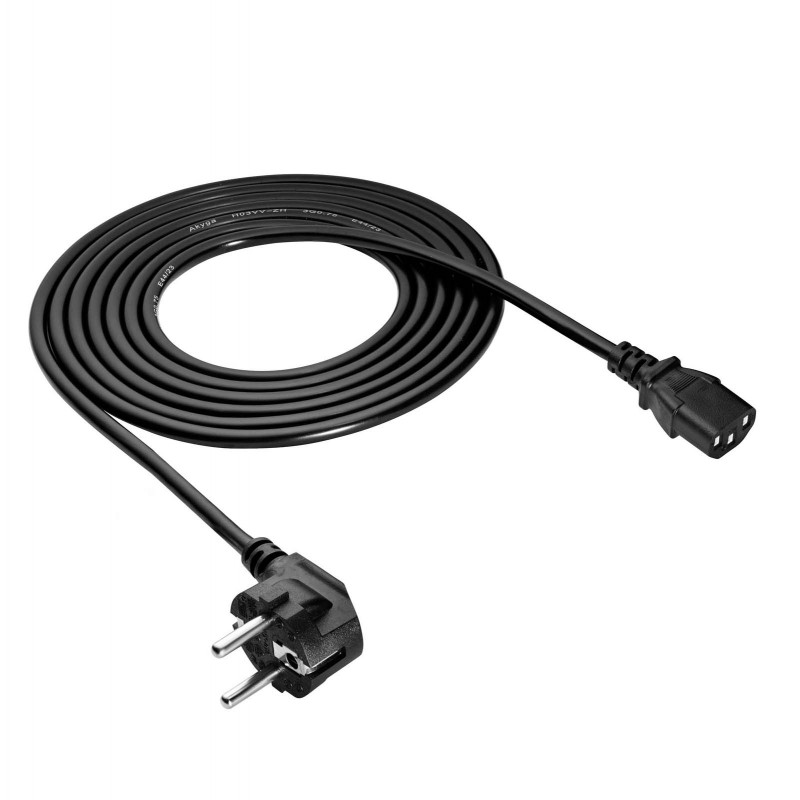 Akyga AK-PC-106A toitekaabel CEE 7/7 (Schuko) – IEC C13, CCA 3 x 0,75 mm², 3 m, must