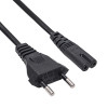 Akyga AK-RD-04A toitekaabel CEE 7/16 (Europlug) – IEC C7 (kaheksa), CCA 2 x 0,5 mm², 0,5 m, must