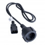 Akyga AK-PC-13A toiteadapteri kaabel IEC C14 – CEE 7/3 (Schuko) pesa, vask 3 x 0,75 mm², 1 m, must