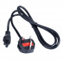 Akyga AK-AG-02A toitekaabel UK BS 1363 (G-tüüp) – IEC C5, CCA 3 x 0,5 mm², 1,5 m, must