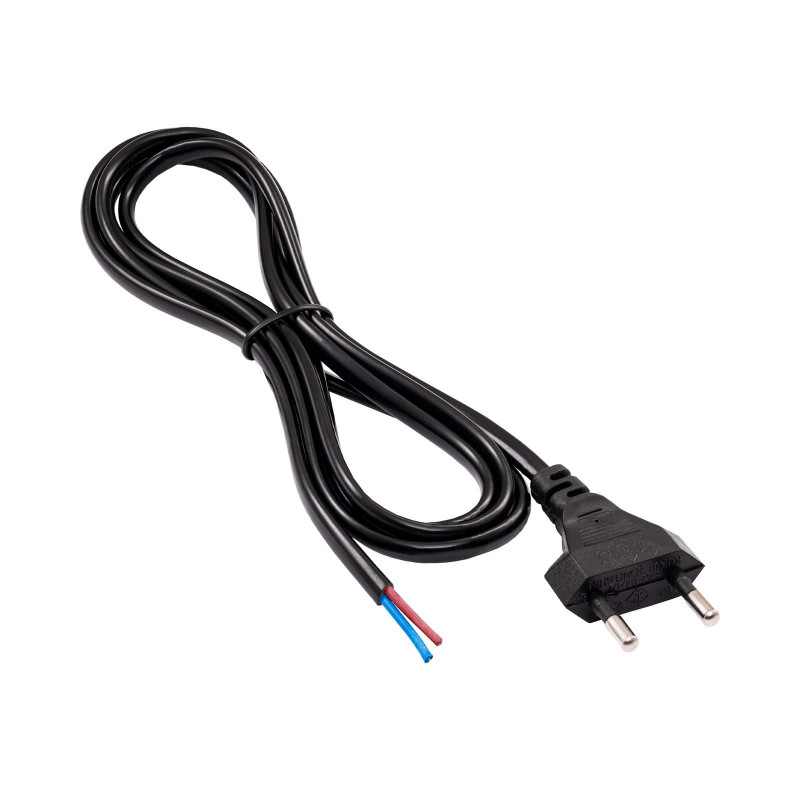 Akyga AK-OT-04A vaba otsaga toitekaabel CEE 7/16 (Europlug), vask 2 x 0,5 mm², 1,5 m, must