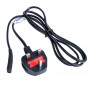 Akyga AK-AG-03A toitekaabel UK BS 1363 (G-tüüp) – IEC C7 (kaheksa), CCA 2 x 0,5 mm², 1,5 m, must