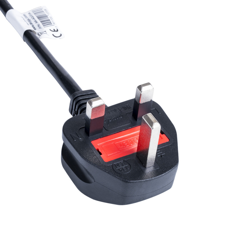 Akyga AK-AG-03A toitekaabel UK BS 1363 (G-tüüp) – IEC C7 (kaheksa), CCA 2 x 0,5 mm², 1,5 m, must
