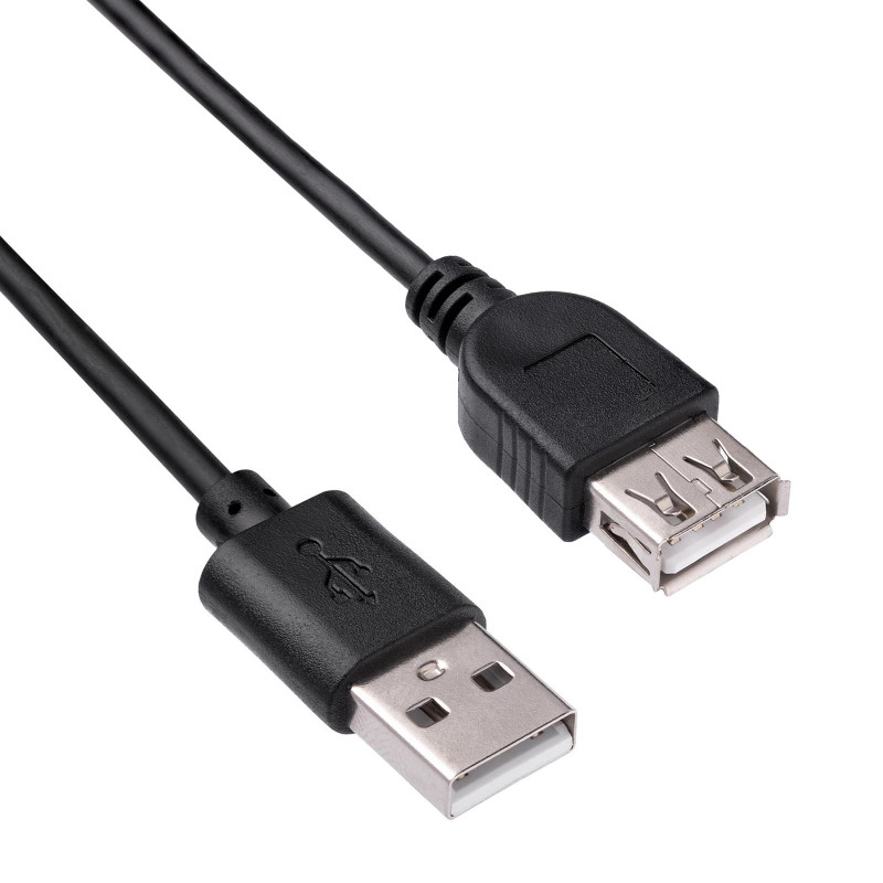 Akyga AK-USB-07 USB 2.0 pikenduskaabel USB-A pistik – pesa, 1,8 m, must