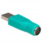 Akyga AK-AD-14 USB-A (F) - PS/2 (M) adapter, roheline