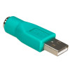Akyga AK-AD-14 USB-A (F) - PS/2 (M) adapter, roheline