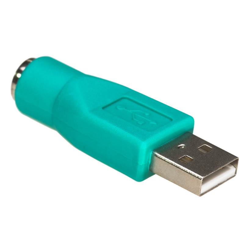 Akyga AK-AD-14 USB-A (F) - PS/2 (M) adapter, roheline