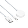 Akyga AK-SW-43 laadimiskaabel Apple Watch Ultra 2 / Series 9/8/7/6/5/4/3/2/1 jaoks, Lightning-pistikuga, USB, 1 m, valge