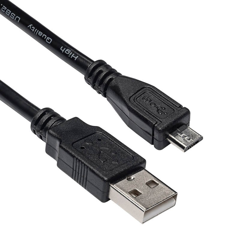 Akyga AK-USB-21 USB 2.0 kaabel USB-A (M) - Micro USB-B (M), 1 m, must