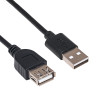 Akyga AK-USB-23 USB 2.0 pikenduskaabel USB-A (M) - USB-A (F), 15 cm, must