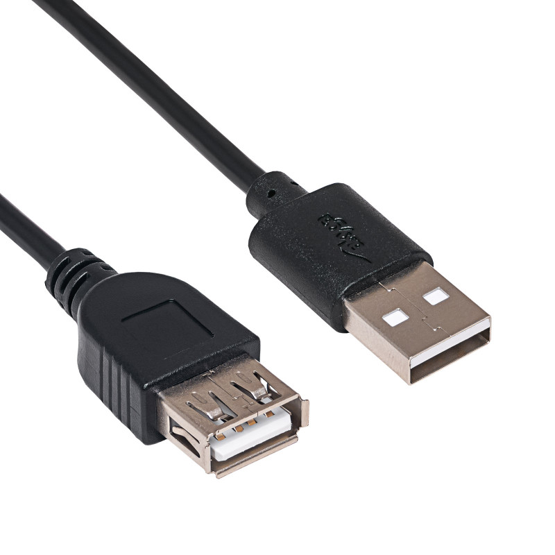 Akyga AK-USB-23 USB 2.0 pikenduskaabel USB-A (M) - USB-A (F), 15 cm, must